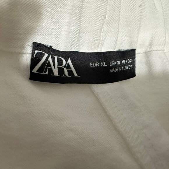 Zara White Linen Blend Pull-On Skort Sz XL Perfect for Summer Beach Picnic - Picture 3 of 3